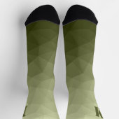 Army light green geometric mesh pattern Monogram ソックス (上部)