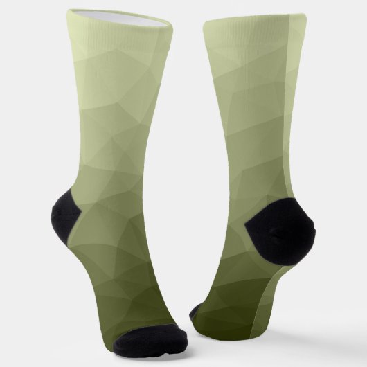 Army light green geometric mesh pattern Monogram ソックス (傾斜あり)