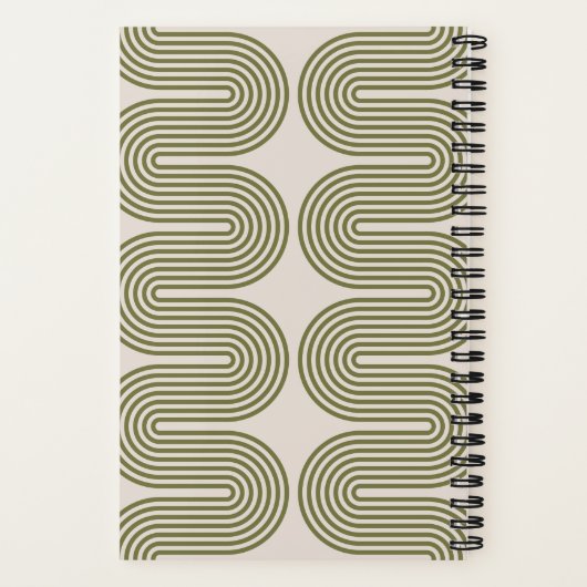 Army Lombard Wavy Lines Modern Custom Notebook ノートブック (裏面)