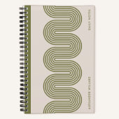 Army Lombard Wavy Lines Modern Custom Notebook ノートブック (正面)