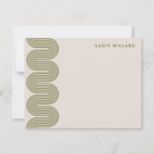 Army Lombard Wavy Lines Modern Stationery Card ノートカード (正面)