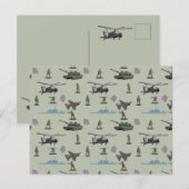 Army Military Camouflage Green Camo シーズンポストカード (正面/裏面)