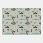 Army Military Camouflage Green Camo Birthday ラッピングペーパーシート (正面3)