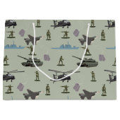 Army Military Camouflage Green Camo Birthday ラージペーパーバッグ (正面)