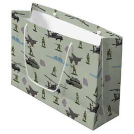 Army Military Camouflage Green Camo Birthday ラージペーパーバッグ