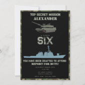 Army Military Camouflage Green Camo Birthday 招待状 (正面)