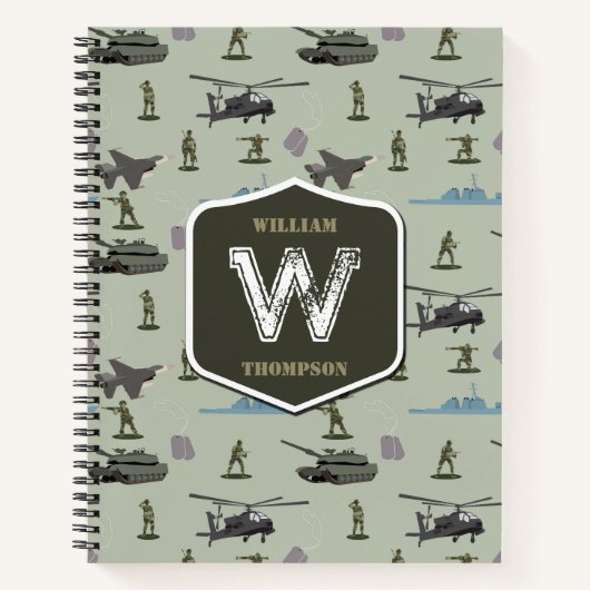 Army Military Camouflage Green Camo Pattern ノートブック (正面)