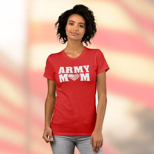 ARMY MOM with Heart and Flag Tシャツ