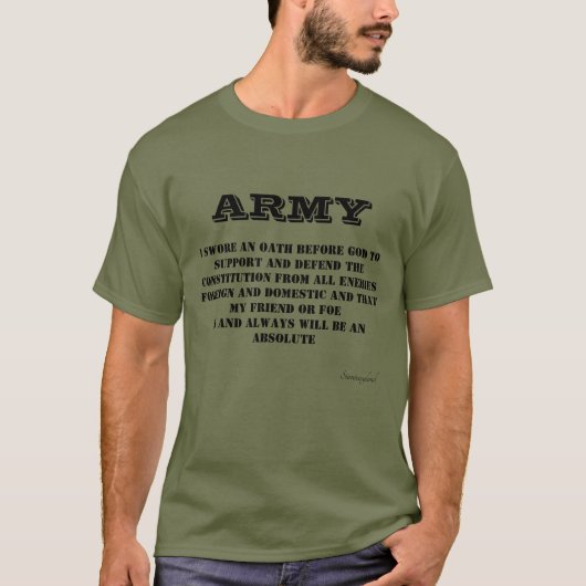 ARMY OATH緑のTシャツTシャツ Tシャツ (正面)