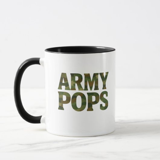 "ARMY POPS" 迷彩マグカップ | 軍人のお父さんやおじいさんへ マグカップ (左)