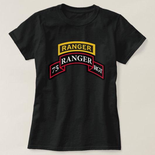 Army Ranger Shirt - 75th Ranger - Scroll & Tab "Cl Tシャツ (デザイン正面)