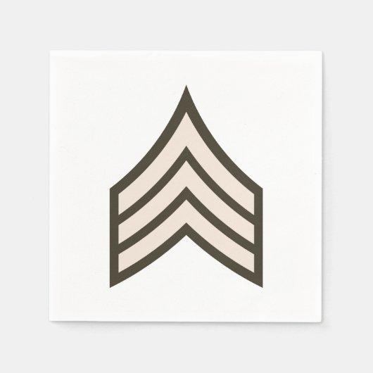 Army Sergeant rank スタンダードカクテルナプキン (正面)
