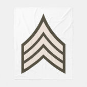 Army Sergeant rank フリースブランケット (正面)