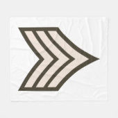 Army Sergeant rank フリースブランケット (正面(横))