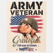 Army Veteran - フリースブランケット 152.4cm x 203.2cm (正面)