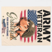 Army Veteran - フリースブランケット 152.4cm x 203.2cm (正面(横))