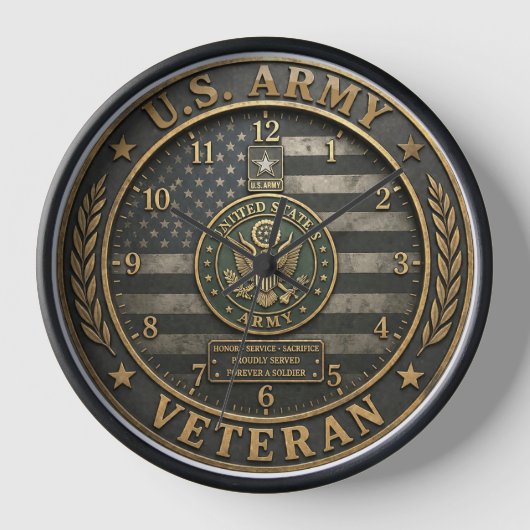 Army Veteran Tribute Clock 壁時計 (正面)