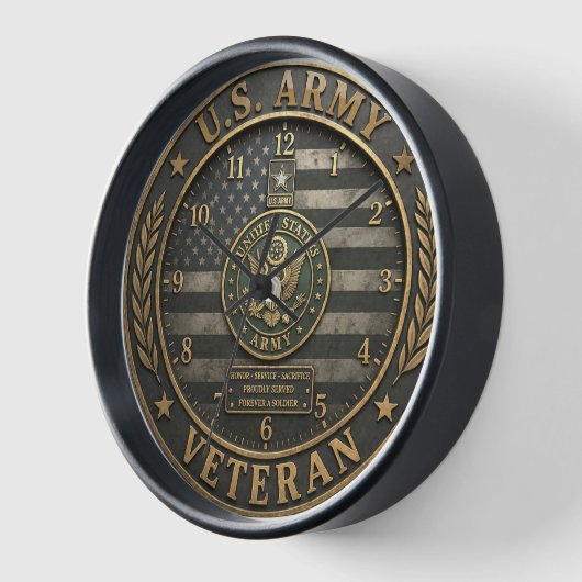 Army Veteran Tribute Clock 壁時計 (傾斜)