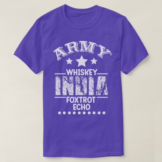 Army Whiskey India Fotrot Echo (WIFE) Tシャツ (デザイン正面)