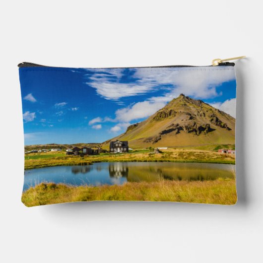 Arnarstapi Amtmansshusと山スタファエル，アイスランド アクセサリーポーチ (裏面)