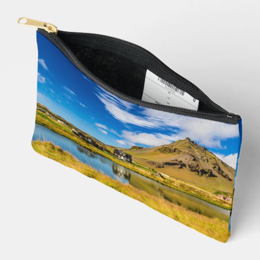 Arnarstapi Amtmansshusと山スタファエル，アイスランド アクセサリーポーチ (見開き)