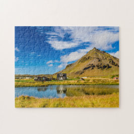 Arnarstapi Amtmansshusと山スタファエル，アイスランド ジグソーパズル