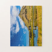 Arnarstapi Amtmansshusと山スタファエル，アイスランド ジグソーパズル (縦)