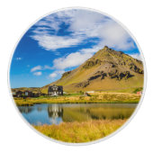 Arnarstapi Amtmansshusと山スタファエル，アイスランド セラミックノブ (正面)