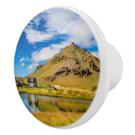 Arnarstapi Amtmansshusと山スタファエル，アイスランド セラミックノブ