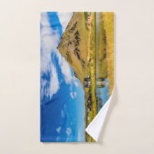 Arnarstapi Amtmansshusと山スタファエル，アイスランド バスタオルセット (ハンドタオル)