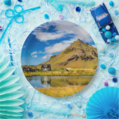 Arnarstapi Amtmansshusと山スタファエル,アイスランド ペーパープレート (パーティー)