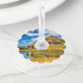 Arnarstapi Amtmansshusと山スタファエル，アイスランド ワイングラスタグ (クローズアップ)