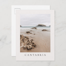 Arnia beach in Spain, neutral aesthetic beach ポストカード