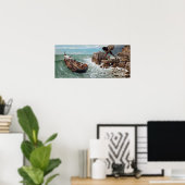 Arnold Böcklin Odysseus and Polyphemus ポスター (ホームオフィス)