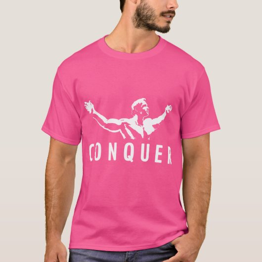 Arnold Schwarzenegger Conquer gift Tシャツ (正面)