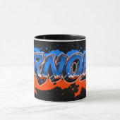 Arnold Vorname Name Graffiti blue orange Tasse マグカップ (中央)