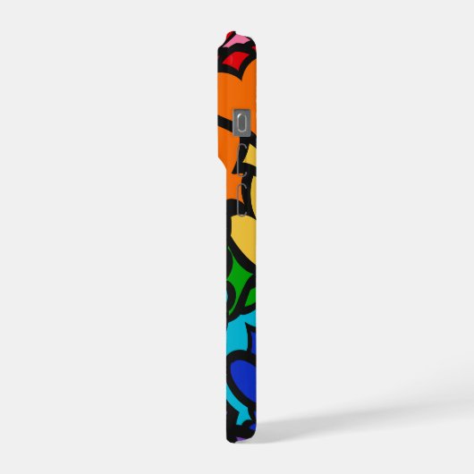 Aro Heart 8-Sripe Rainbow Pride Squiggle iPhoneケース (左側面)