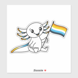 AroAceサンセット付きキュートAxolotlプライド国旗LGBTQ+ シール