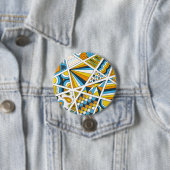 AroAceプライドゼンドードルサンセットフラッグモダンアブストラック 缶バッジ (インサイチュ)