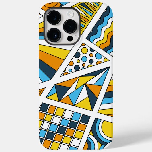 AroAceプライドゼンドードルサンセットフラッグモダンアブストラック Case-Mate iPhoneケース (裏面)