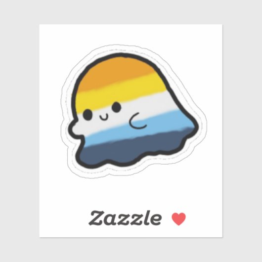 AroAceプライド幽霊 シール (シート)