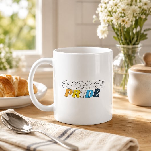 AroAce プライドフラグカラー コーヒーマグカップ