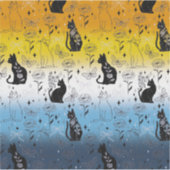 AroAce Agenderプライドブラックキャット – Mystical Witchy シール (正面)