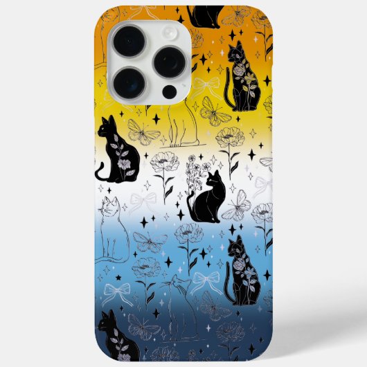 AroAce Agenderプライドブラックキャット – Mystical Witchy Case-Mate iPhoneケース (裏面)