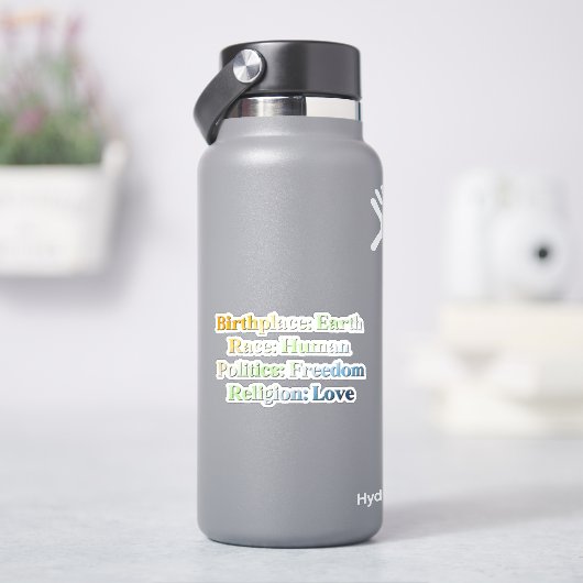 AroAce Agender Pride - 出生地:地球... シール (HydroFlask)