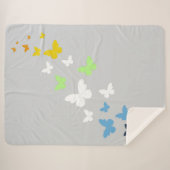 AroAce Agender Pride Butterfly Trail シェルパブランケット (正面(横))