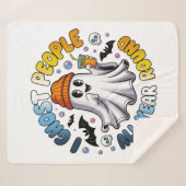 AroAce Funny Halloween – I Ghost People シェルパブランケット (正面(横))