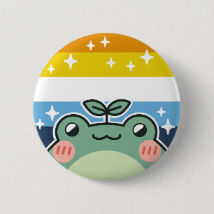 AroAce LGBTプライド国旗のカエル 缶バッジ