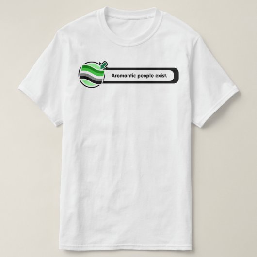 Aromanticのポップアップ人々はワイシャツ存在しています Tシャツ (デザイン正面)