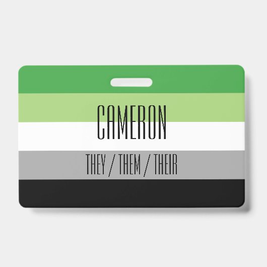 Aromanticの旗の名前/代名詞のバッジ バッジ (表面)